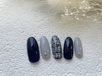 ウィズ 神戸(with)/シックなツイードネイル