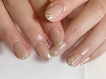 アイネイルズ 渋谷店(I nails)/【Yuki.f】先端ラメ