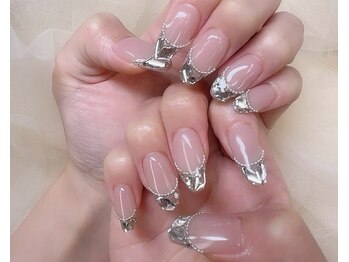 ペッシュブルーム 梅田(Peche Bloom)/ガラスフレンチブライダルネイル