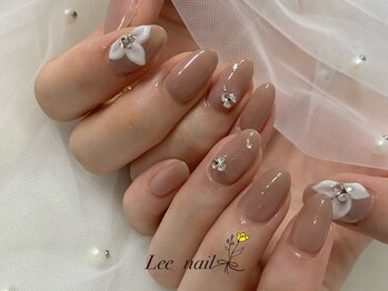 リーネイル(Lee_nail)/グレージュ×3Dお花♪