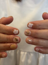 ショートネイル×秋カラーの定額
