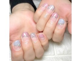 斜めフレンチツイードネイル