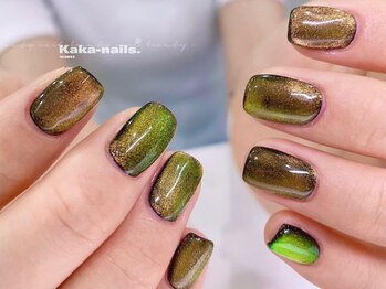 カカネイルズ(Kaka nails)の写真/【平日10:00～16:00限定★マグネットorラメ¥3980】ワンカラーでもとっても可愛いマグネットカラーご用意