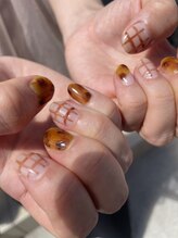 クロキ(KUROKI)/秋ネイル♪べっ甲＋チェック