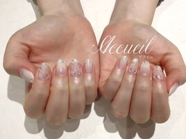 レースフラワーネイル