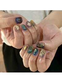 ミラーネイル　ニュアンスネイル
