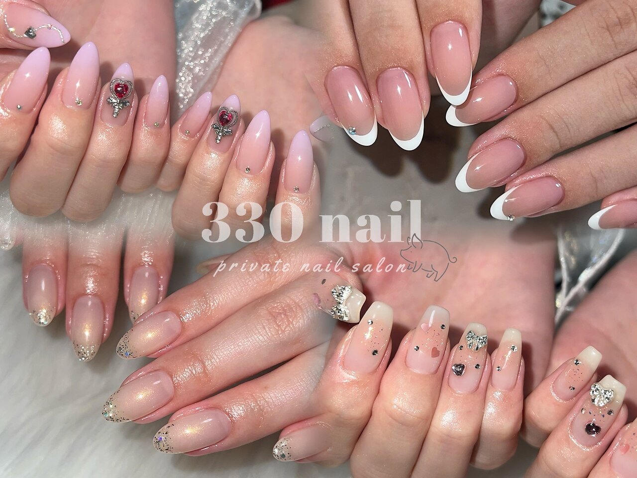 No.330 ネイルチップ ジェルネイル 葡萄 キラキラ うるうる 秋 果物