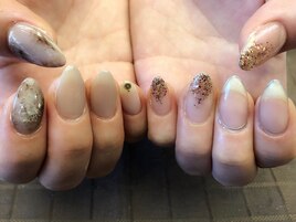大理石×ミックスラメ
