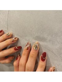 ボルドーニュアンスネイル