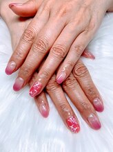 アムルーズ(Amoureuse)/タイダイ花柄ネイル♪