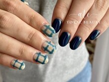 アテ(ate)/青チェックデザイン