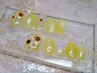 【夏ネイル】定額★ひまわりネイルのハンド+フットジェルネイルのセット