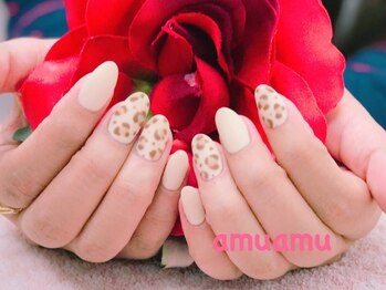 マットなヒョウ柄ネイル♪