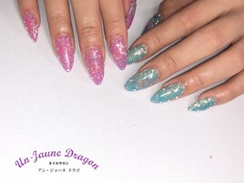 【ロングネイル】蝶々ネイル