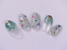 ☆塗りかけ×フラワーネイル☆