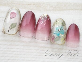 ラグジュアリー ネイルズ(Luxury Nails)/手描き*ニュアンスフラワーNail