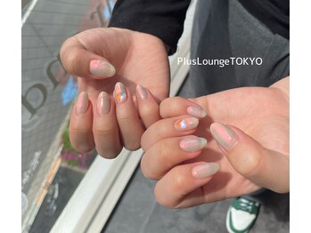 プルースラウンジ トウキョウ(Plus Lounge TOKYO)/ちゅるん♪ピンクオーロラネイル