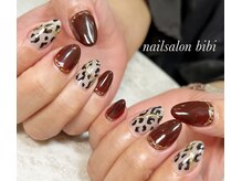 ネイルサロン ビビ(bibi)/秋のレオパード