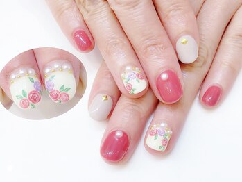 ネイルコレクション ベビーピンク(Baby Pink)/ジェルアート放題★薔薇:ちび爪