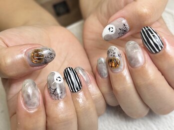 バーガンディ 鶴田(BURGUNDY)/ハロウィンネイル