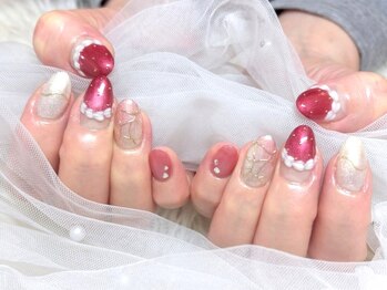 ネイルサロンブリス(nail salon Bliss)/☆苺のショートケーキネイル☆