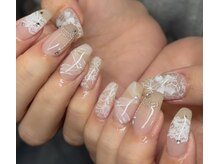 ネイルアンドアイラッシュスタジオ シュシュ(chouchou)/トレンド春　レースネイル