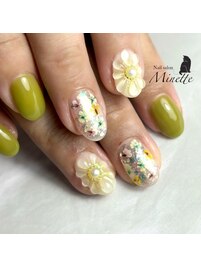 【アート5本以上】ぷっくりお花