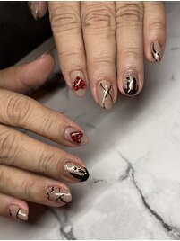 バレンタインネイル