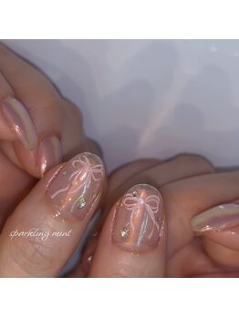 スパークリング ミント 森ノ宮店(sparkling mint)/流行りのリボンネイル