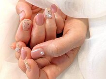 シベル(Ci belle)/ピンクパールネイル/職場ネイル