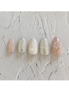 フレイムス アイラッシュ アンド ネイル(FRAMES)/女子力アップパールネイル♪