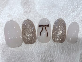 マイフェアレディ 今池(MyFairLady)/大人可愛いホワイトリボンネイル