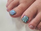 フット親指アートジェルネイル