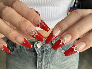 エイチ ネイル(H nail)/赤フレンチ