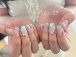 水色ネイル(staff:mai)