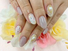 ダブルネイル(Double Nail)/[中村]人気！グレージュ大理石