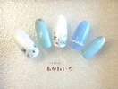 ネモフィラ押し花ネイル　春色