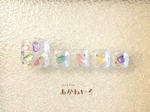 ネイルサロン あかねいろ/春夏フット　シェルネイル　ラメ