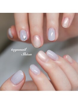 たゆ ネイル(たゆnail)/新色水色ネイルデザイン
