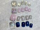 親指デザインフットネイル