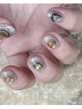 オマモリ ネイル 心斎橋店(omamori nail)/flash×鉱石ネイル