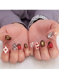 バレンタインネイル