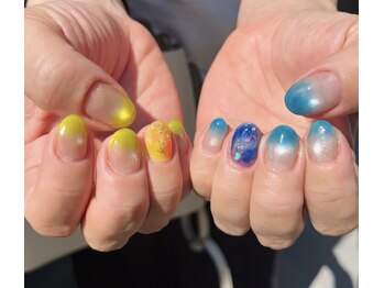 ハズグラスネイル(Haze Grass nail)/カラフルグラデーション