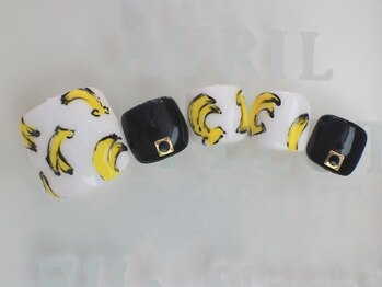 夏色　手描きフット　バナナ