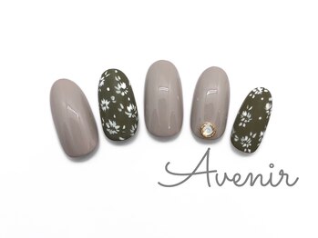 アヴィニール 表参道(Avenir)/フラワーマット　ネイル