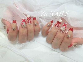 冬ネイル◎フルリボンネイル