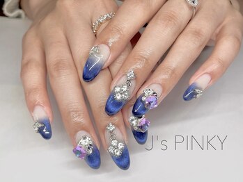ネイルスペース ジェイズ ピンキー(NAIL SPACE J's PINKY)/青マグネットグラデーション