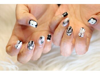 ネイル シャンブル(nail CHAMBRE)/モノトーンアート￥8150