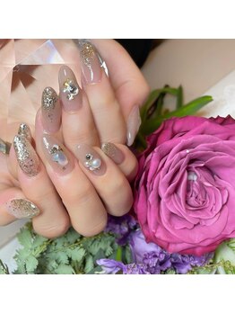 キラキラデートネイル