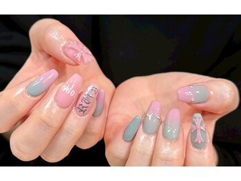 Y2Kダブルグラデクロスモチーフ